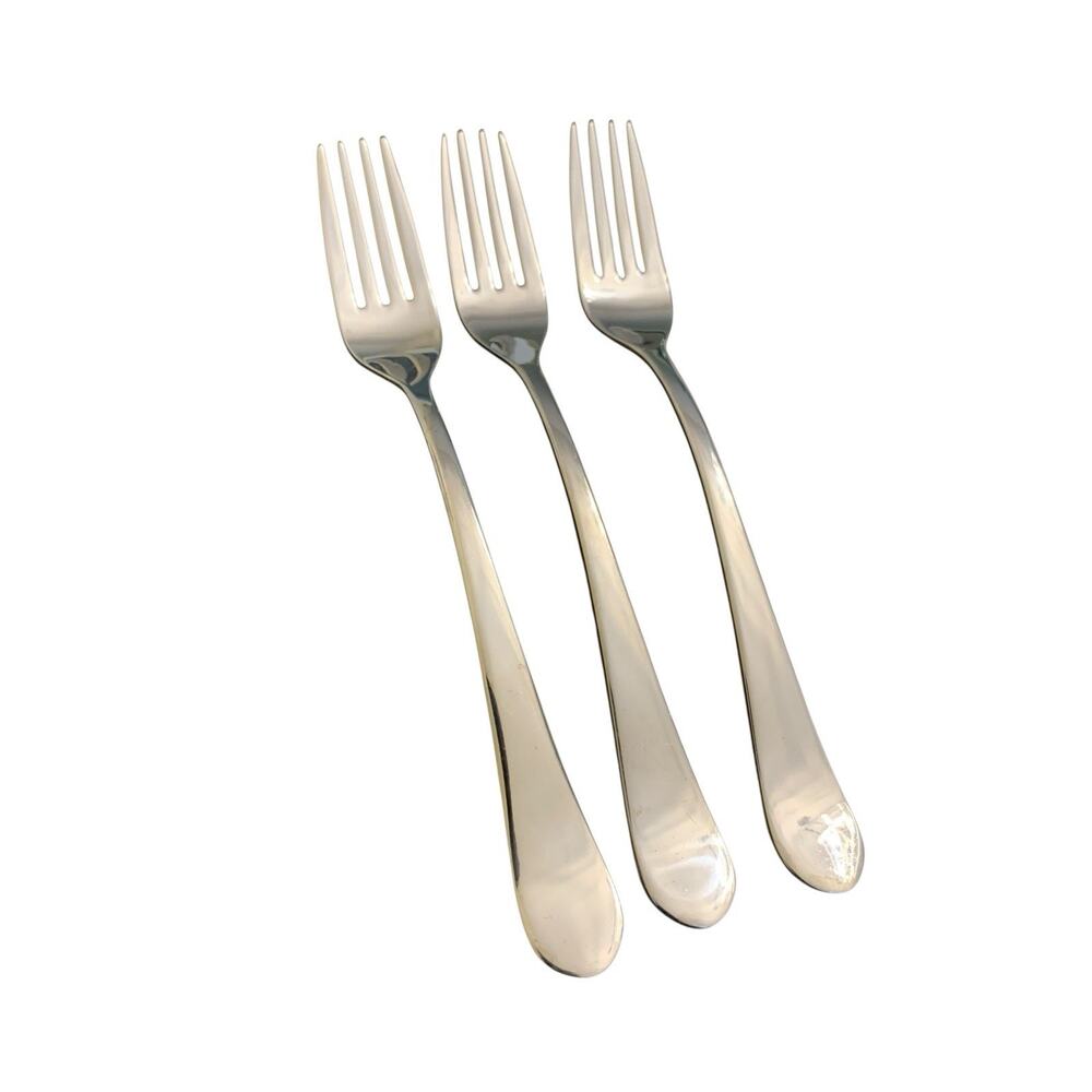 (3) 7" Dinner Forks Gourmet Settings GS 18/10 Stainless Flatware